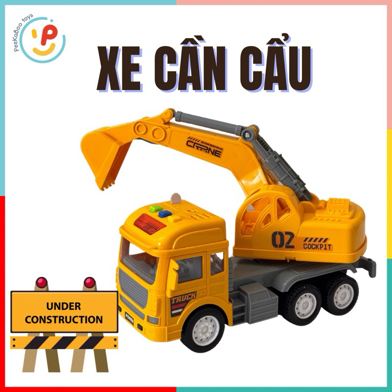 Đồ chơi xe công trình xe cứu hoả chạy trớn có đèn và âm thanh CT050 Peekaboo Toys