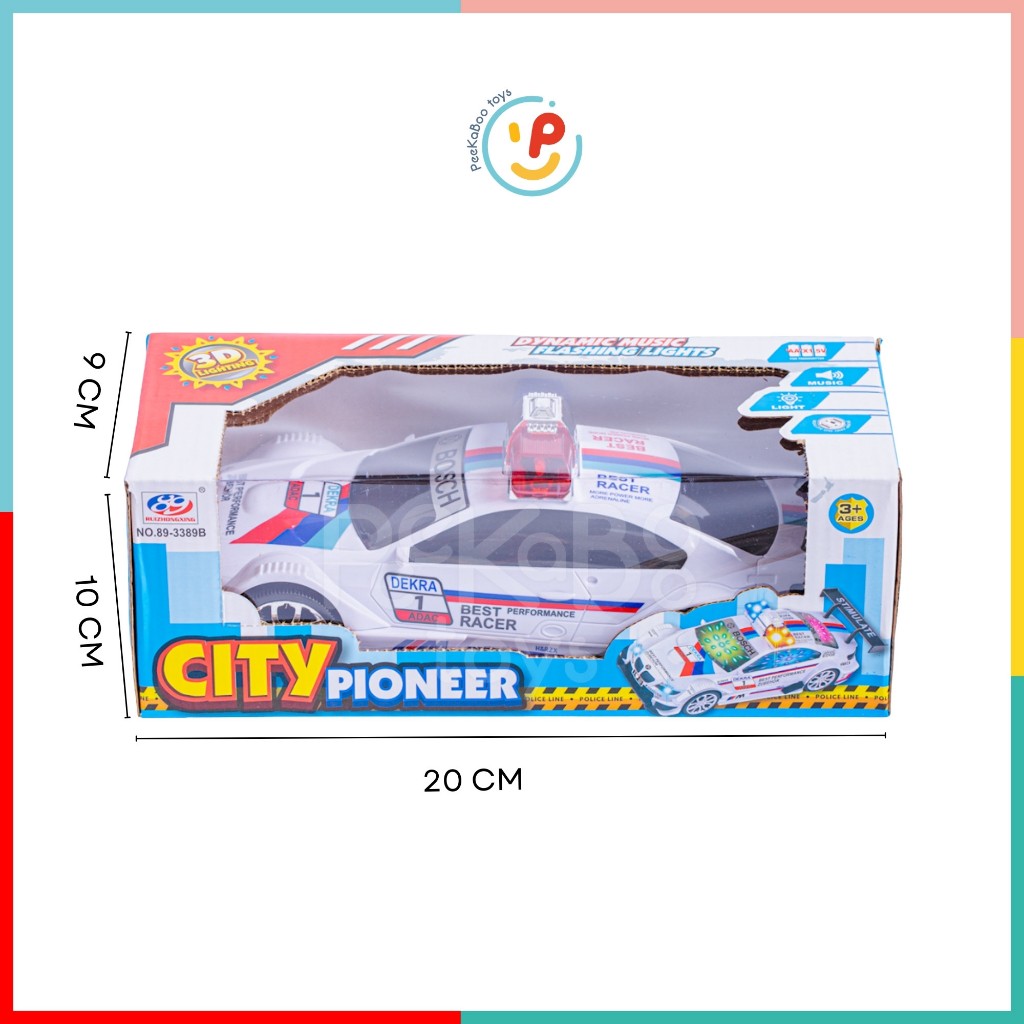 Đồ Chơi Xe cảnh sát có đèn và âm thanh City Pioneer 89-3389B - Peekapaw Toys