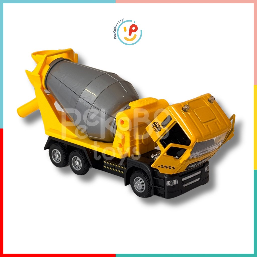 Đồ chơi xe công trình chạy trớn có âm thanh có thể mở cửa kéo đầu xe Peekapaw Toys