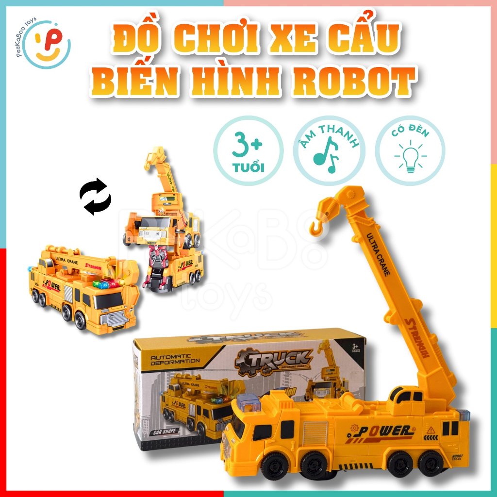 Đồ chơi xe cẩu biến hình robot 222-20 PeeKaPaw Toys