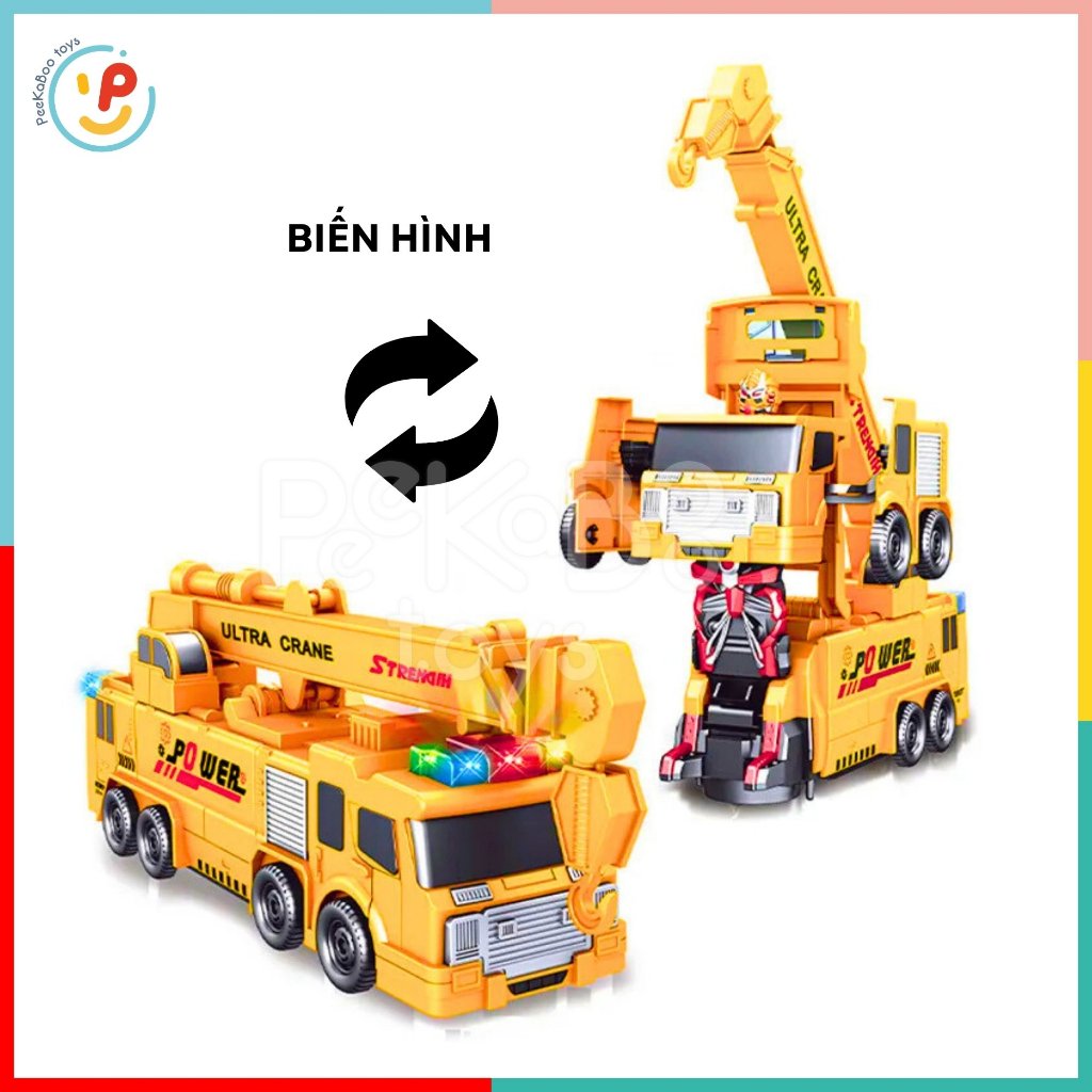 Đồ chơi xe cẩu biến hình robot 222-20 PeeKaPaw Toys