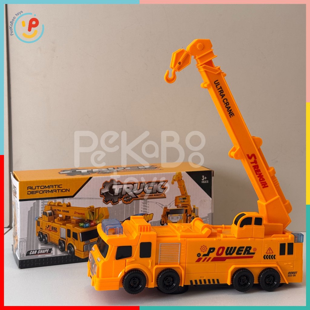 Đồ chơi xe cẩu biến hình robot 222-20 PeeKaPaw Toys