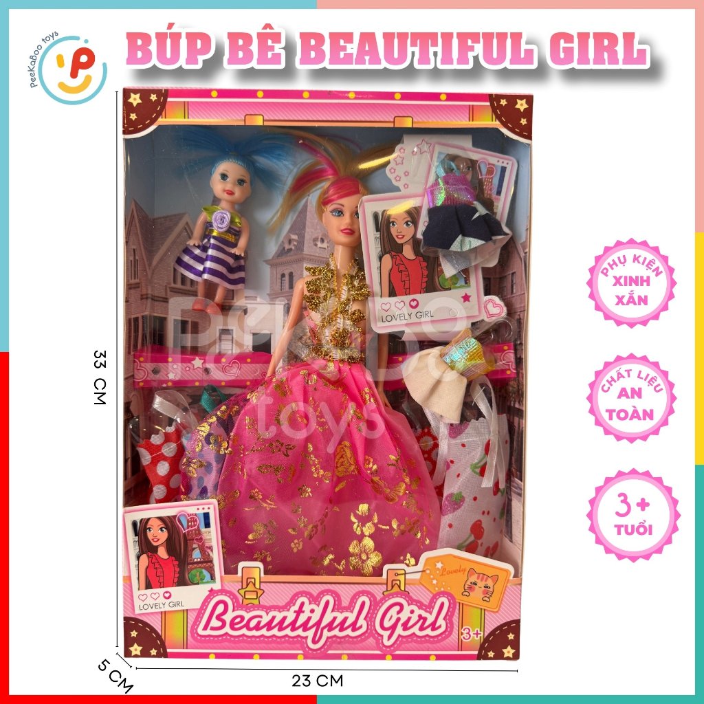 Hộp đồ chơi búp bê và phụ kiện váy 8892 PeeKaPaw Toys