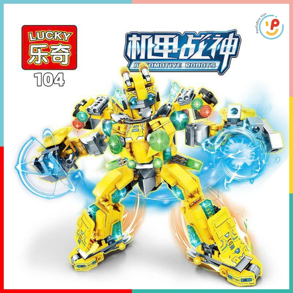 Trọn bộ 8 hộp Đồ Chơi Lắp Ráp các nhân vật Automotive Robot 48-52 mảnh Lucky 104