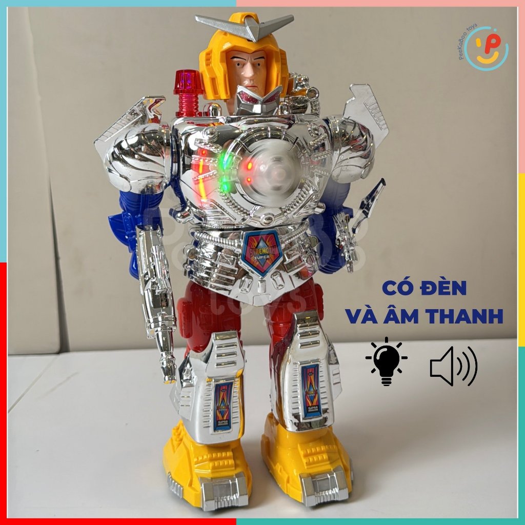 Đồ chơi Robot đổi mặt nạ Pioneer có đèn nhạc biết đi 0903 PeeKaPaw Toys