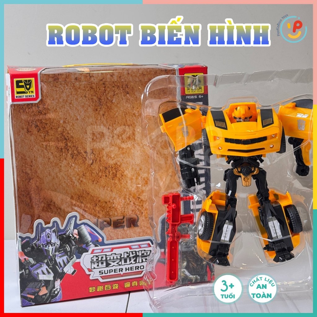 Robot Biến Hình Thành Xe Tải Optimus 666-67 Đồ Chơi Siêu Nhân Lắp Ráp Cho Bé PeeKaPaw Toys