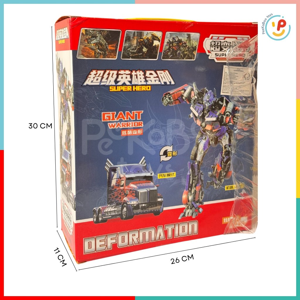 Robot Biến Hình Thành Xe Tải Optimus 666-67 Đồ Chơi Siêu Nhân Lắp Ráp Cho Bé PeeKaPaw Toys