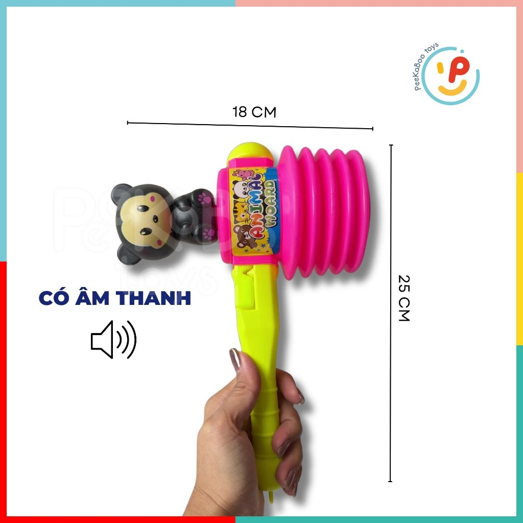 Đồ Chơi Búa Hơi Hình Thú Ngộ Nghĩnh Bóp Kêu Vui Nhộn Cho Bé PeeKaPaw Toys