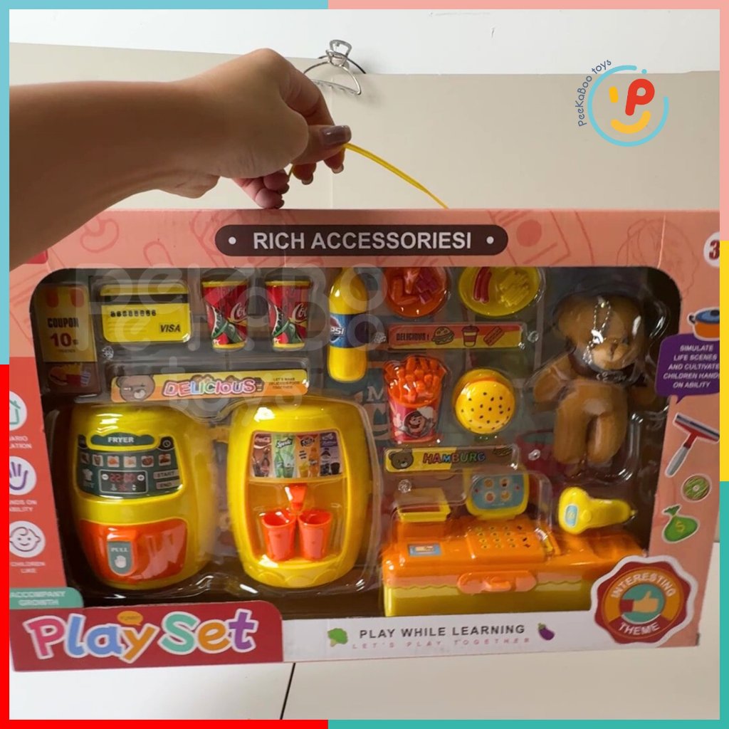 Đồ Chơi Mô Phỏng Siêu Thị Thức Ăn Nhanh 626-139 Máy Chiên, Máy Nước Ngọt PeeKaPaw Toys