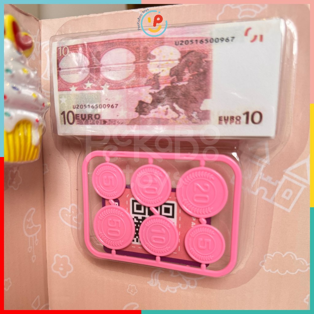 Đồ Chơi Máy Tính Siêu Thị Mini Màu Hồng Có Đèn Nhạc, Giỏ Mua Sắm & Phụ Kiện 222-161 PeeKaPaw Toys