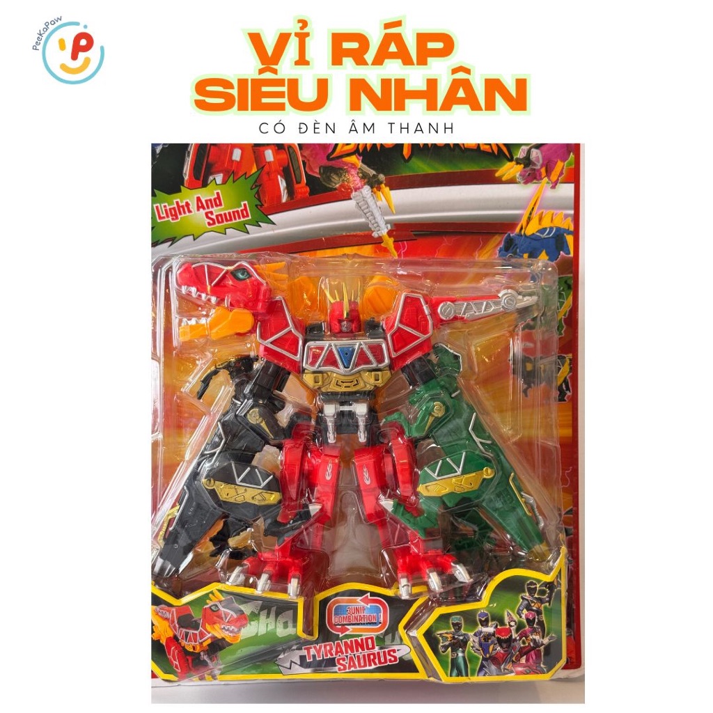 Đồ chơi vỉ lắp ráp xếp hình Robot Siêu nhân nhiều mẫu cỡ lớn có đèn âm thanh PeeKaPaw Toys