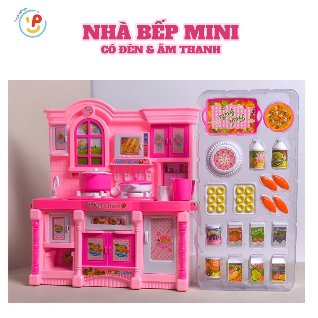 Đồ Chơi Nấu Ăn Kệ Bếp Màu Hồng Có Đèn Nhạc Mã 818-2 PeeKaPaw Toys