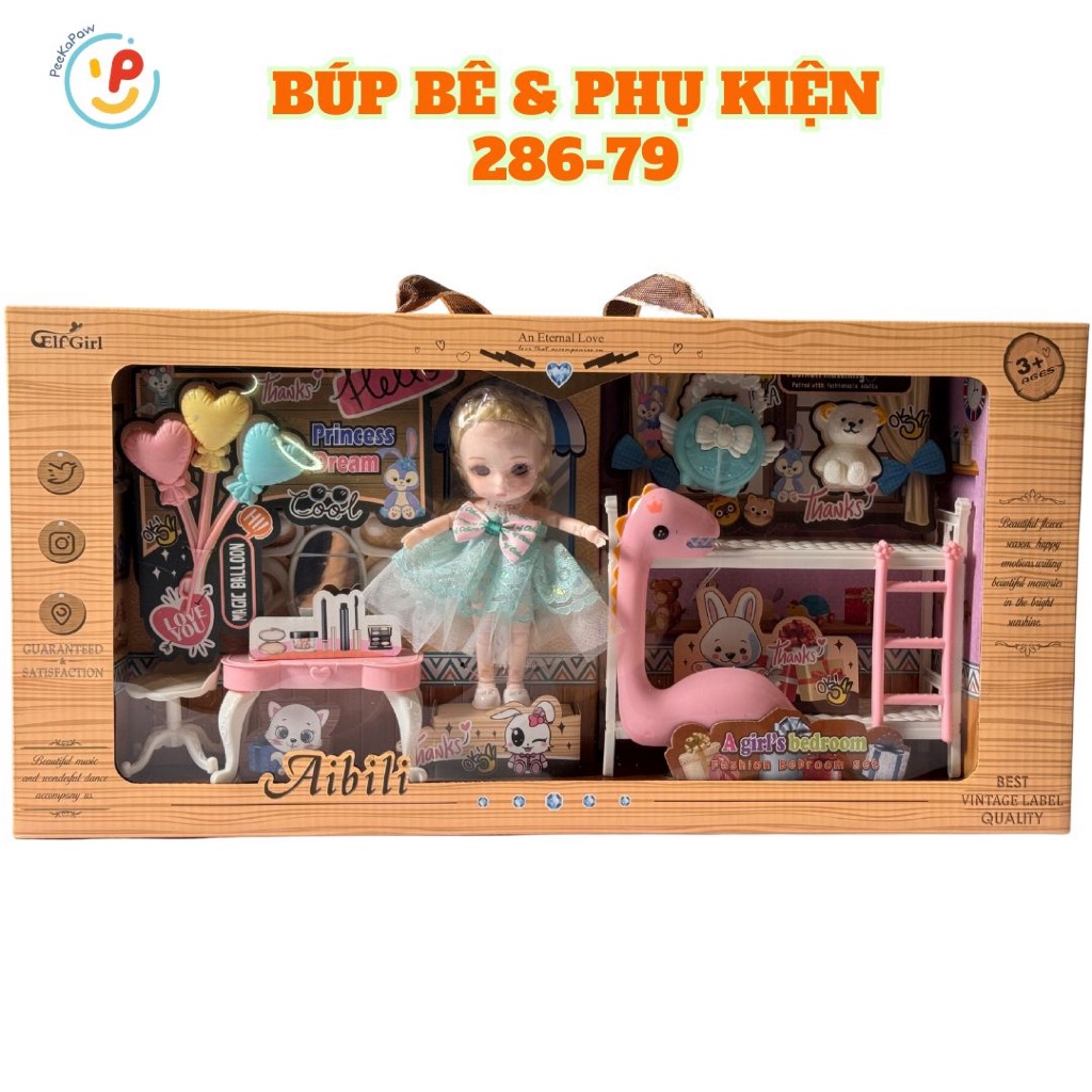 Đồ chơi hộp búp bê mini và phụ kiện phòng ngủ 286-79 PeeKaPaw Toys