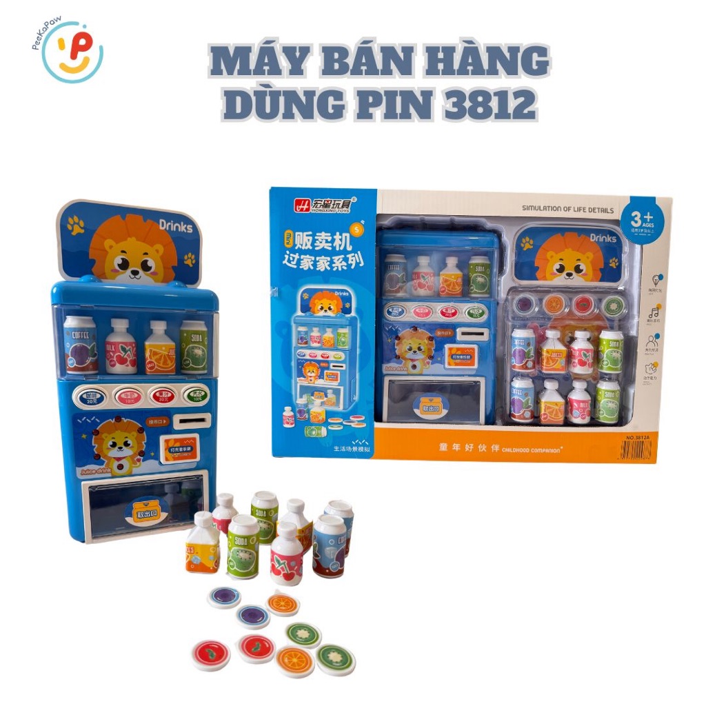Đồ Chơi Máy Bán Nước Tự Động Có Đèn Nhạc Dùng Xu 3812 PeeKaPaw Toys