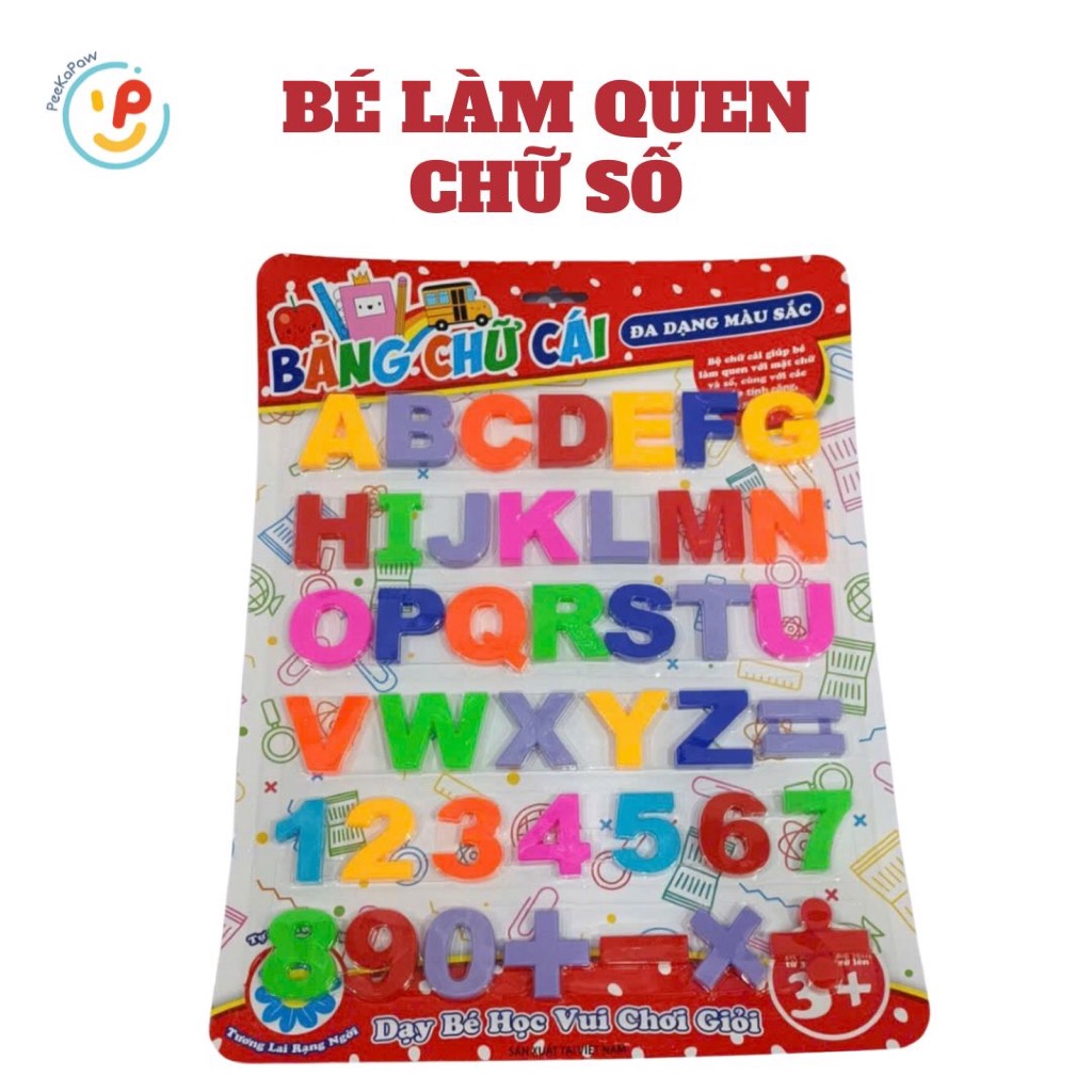 Vỉ chữ số cho bé học đánh vần và ráp chữ BL27 hàng Việt Nam