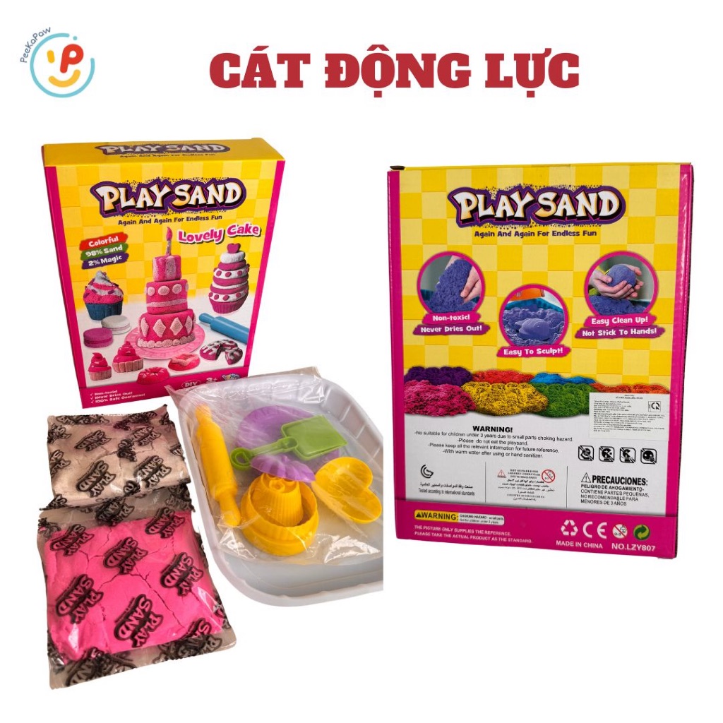 Đồ chơi Cát Động Lực Kèm Khuôn PLAYSAND Building Blocks 500g PeeKaPaw Toys
