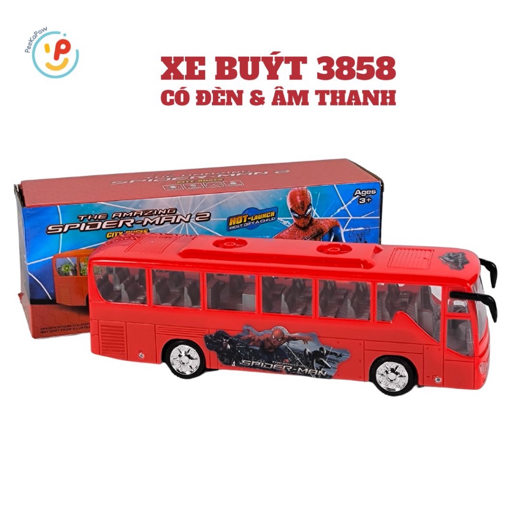 Đồ chơi xe buýt dùng pin có âm thanh và đèn 3858A-2 PeeKaPaw Toys