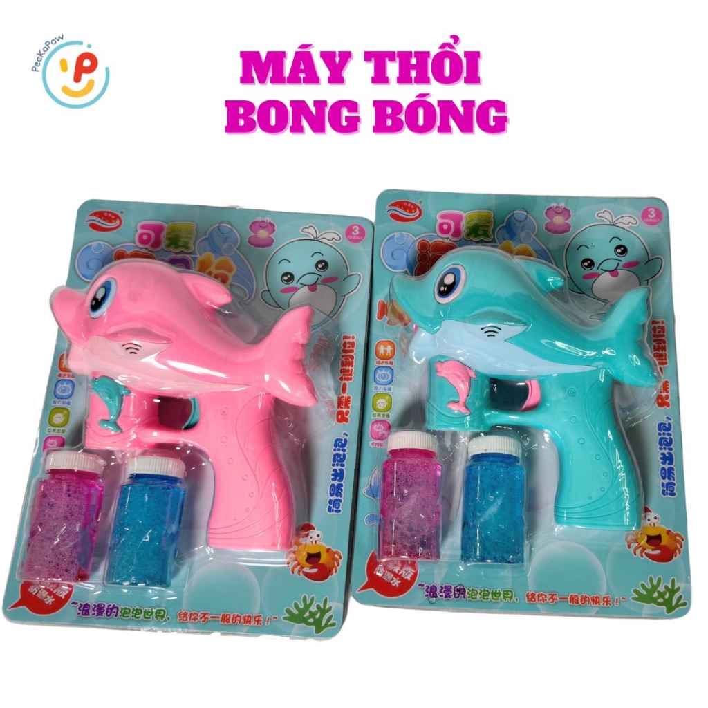 Đồ chơi máy thổi bong bóng tặng 2 lọ xà phòng nhiều mẫu PeeKaPaw Toys