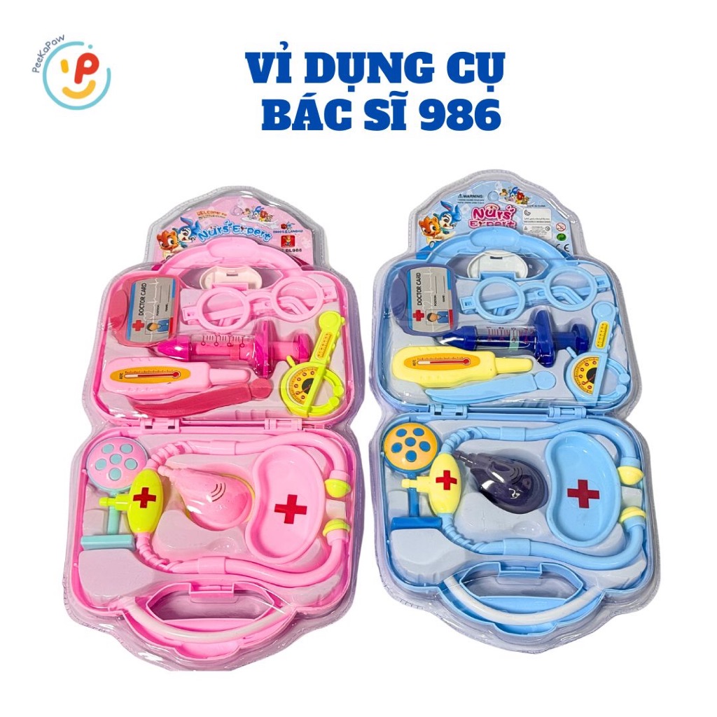 Đồ chơi nhập vai bác sĩ Vali dụng cụ bác sĩ khám bệnh nhiều mẫu PeeKaPaw Toys