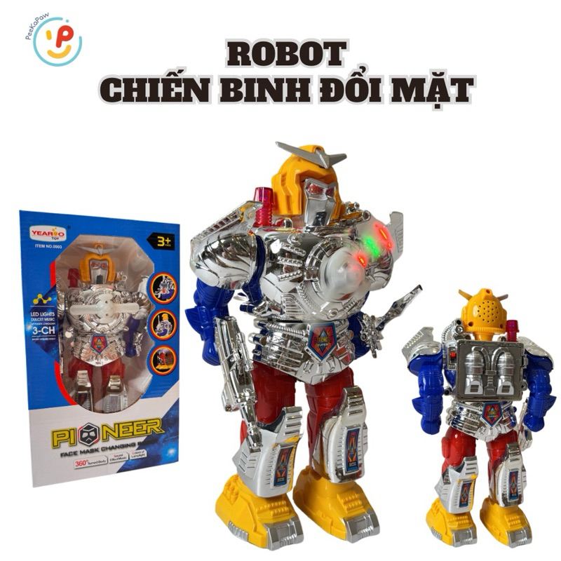 Đồ chơi Robot đổi mặt nạ Pioneer có đèn nhạc biết đi 0903 PeeKaPaw Toys