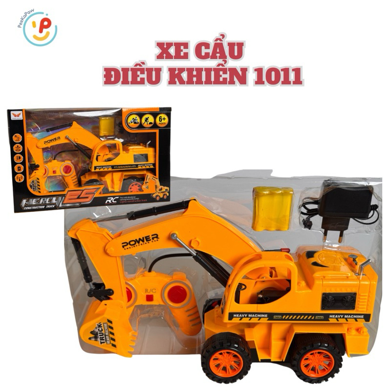 Đồ chơi xe công trình xe cẩu điều khiển từ xa pin sạc 1011 PeeKaPaw