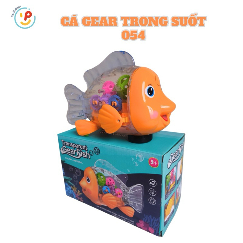 Đồ chơi chú cá Gear trong suốt có đèn và nhạc chất liệu cao cấp 054 PeeKaPaw