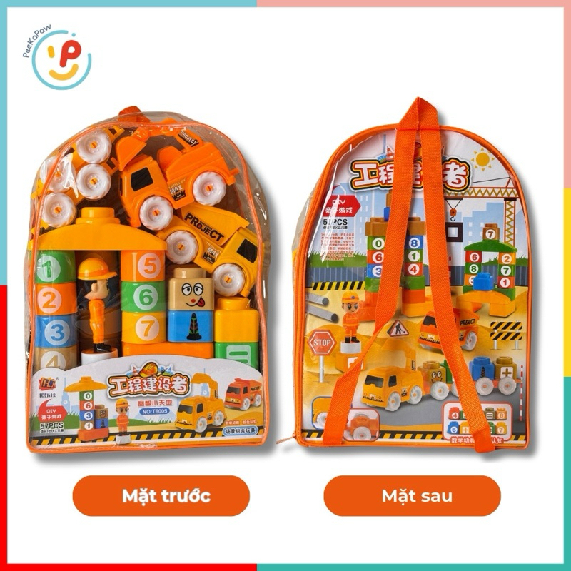 Đồ Chơi Xếp Hình Khối Sáng Tạo Chủ Đề Cảnh Sát Giao Thông - Công Trường T600 PeeKaPaw