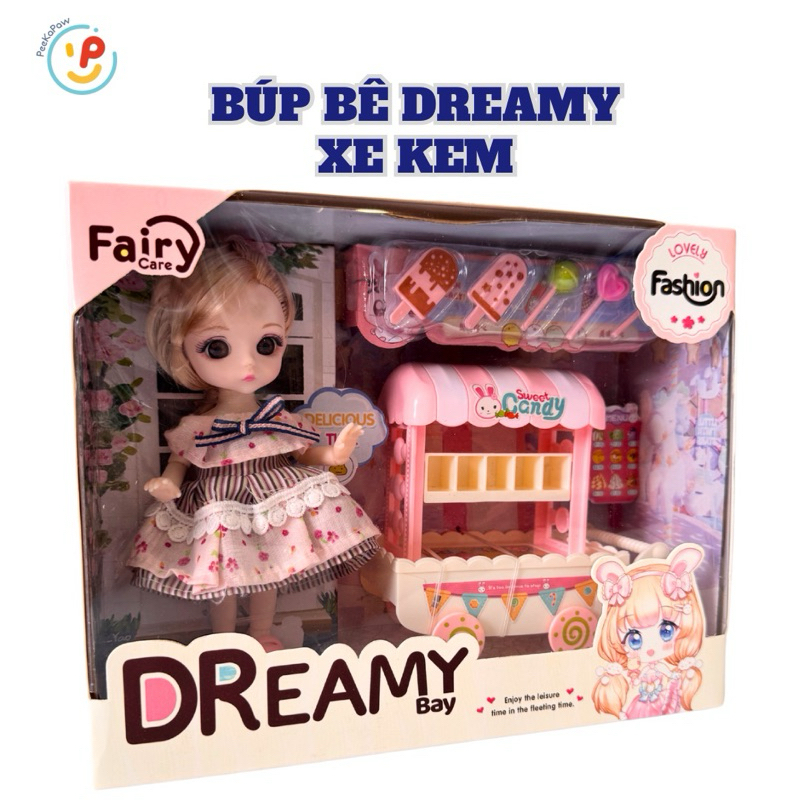 Búp bê Dreamy xe kem 6635 đồ chơi cho bé Peekapaw Toys