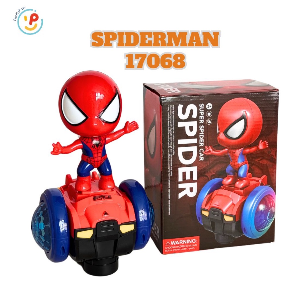 Đồ chơi siêu nhân người nhện Spiderman đứng ván cân bằng có nhạc đèn 17068 PeeKaPaw Toys