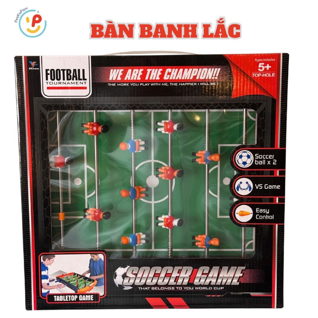 Đồ chơi bàn bi lắc banh lắc bóng đá mini 6 tay 2183 PeeKaPaw Toys