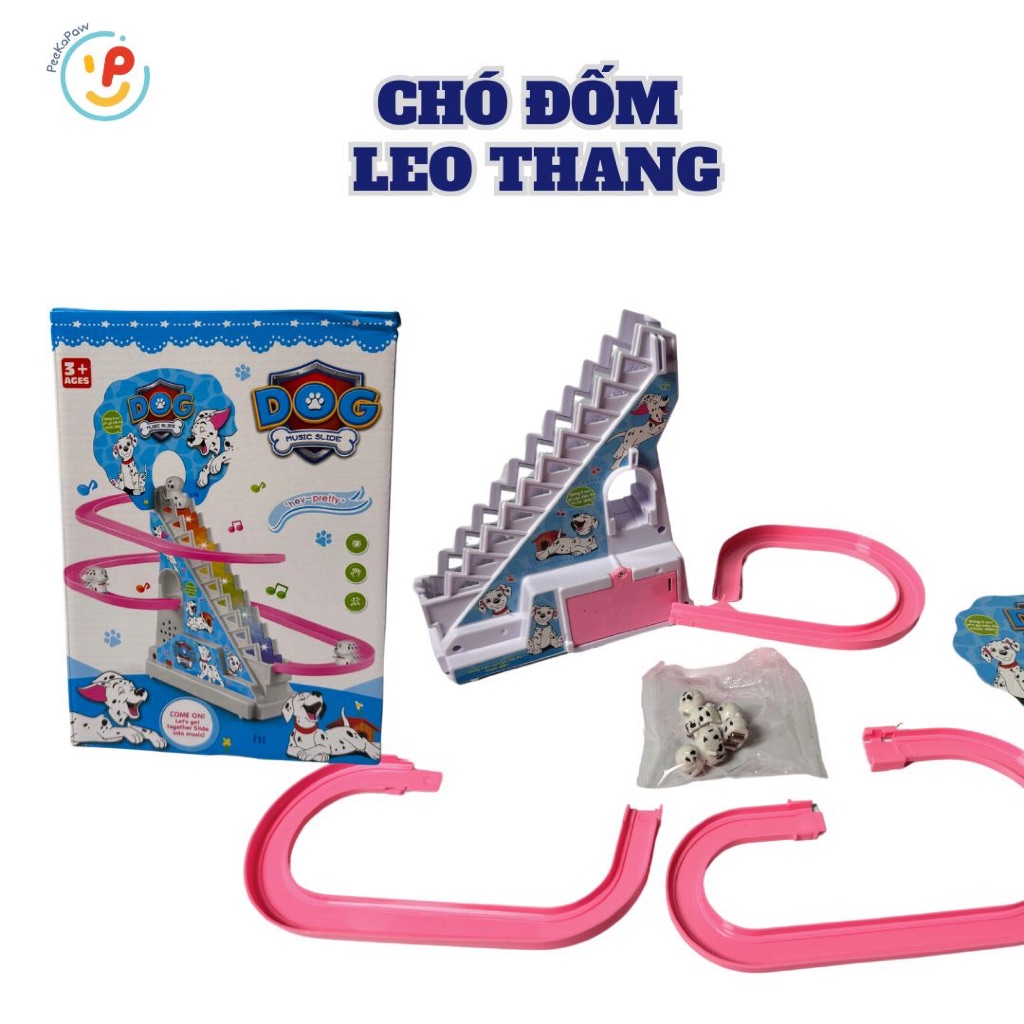 Đồ chơi cầu trượt leo thang có ĐÈN và NHẠC dây sạc USB PeeKaPaw
