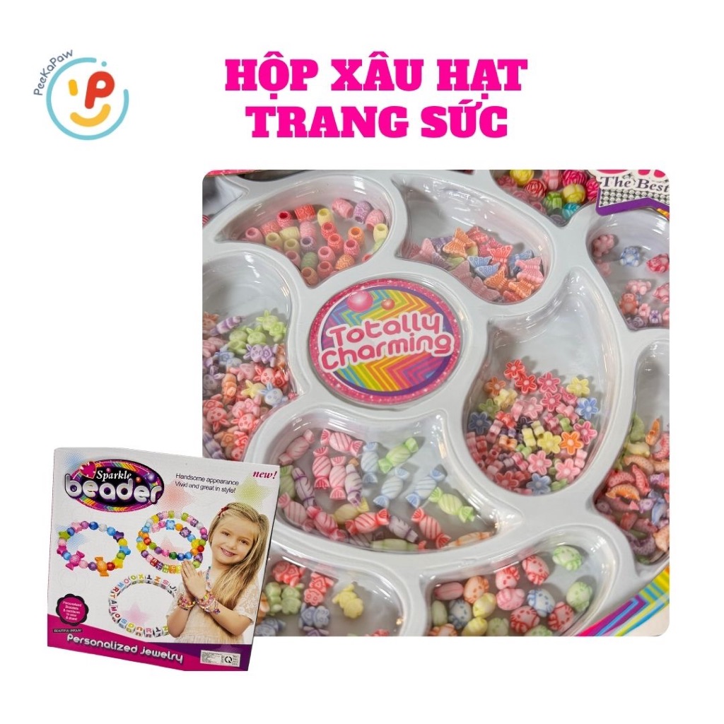 Đồ chơi khéo tay Xâu Vòng chuỗi hạt nhiều màu đa dạng chi tiết kiểu dáng cho bé