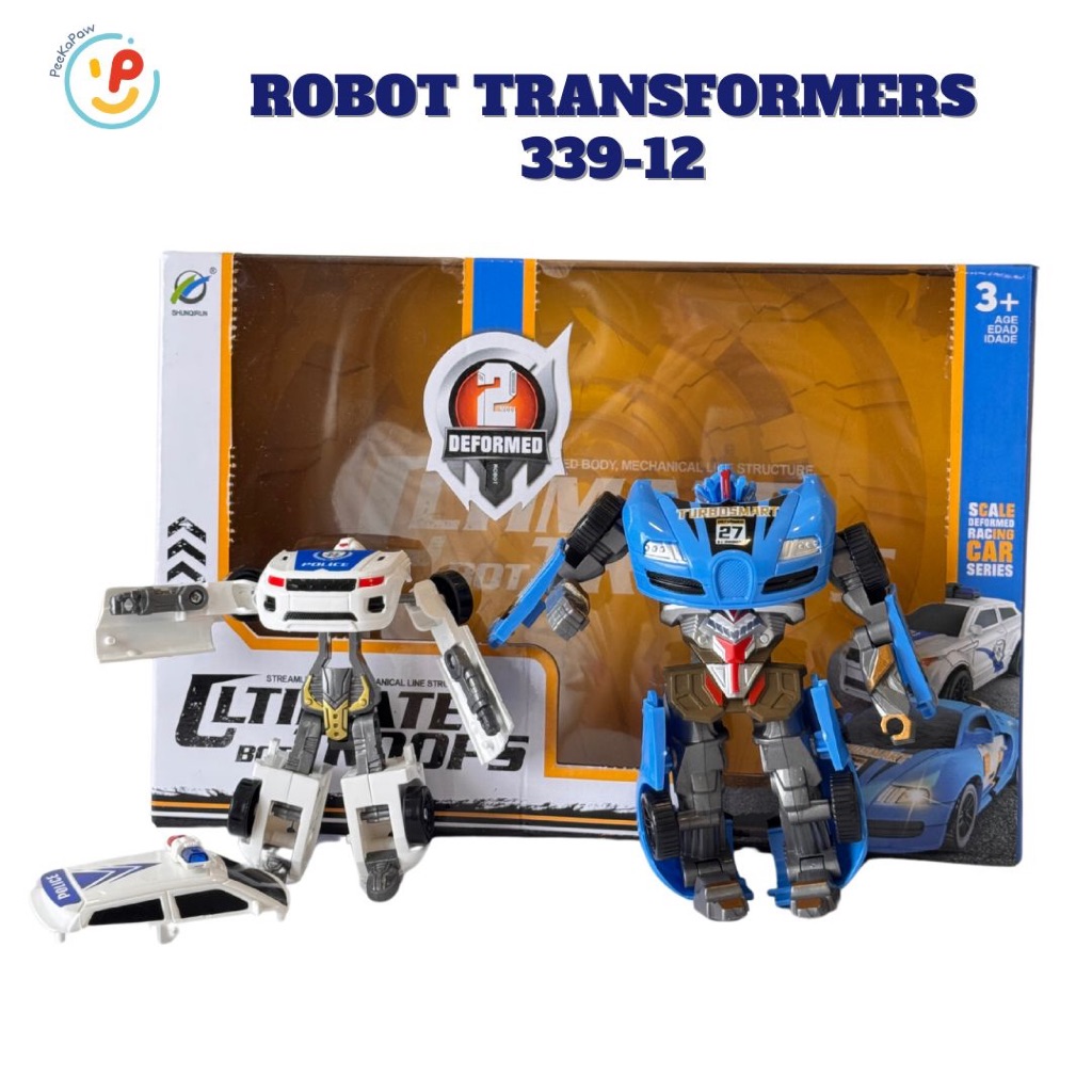 Đồ Chơi 2 Robot Biến Hình Thành Xe 339-12 PeeKaPaw Toys
