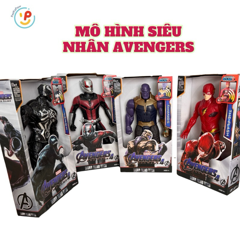 Đồ chơi Peekabootoys mô hình siêu nhân Avengers nhiều mẫu dùng pin có âm thanh 1877