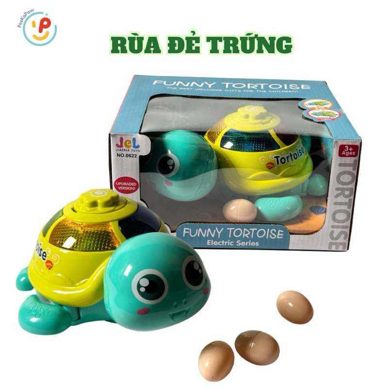 Đồ chơi hình chú rùa đẻ trứng có đèn và nhạc xoay vòng 0622 PeeKaPaw