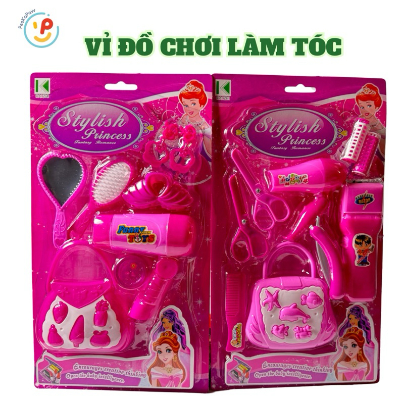 Vỉ dụng cụ làm tóc làm đẹp màu hồng phụ kiện cho công chúa 2393 PeeKaPaw Toys