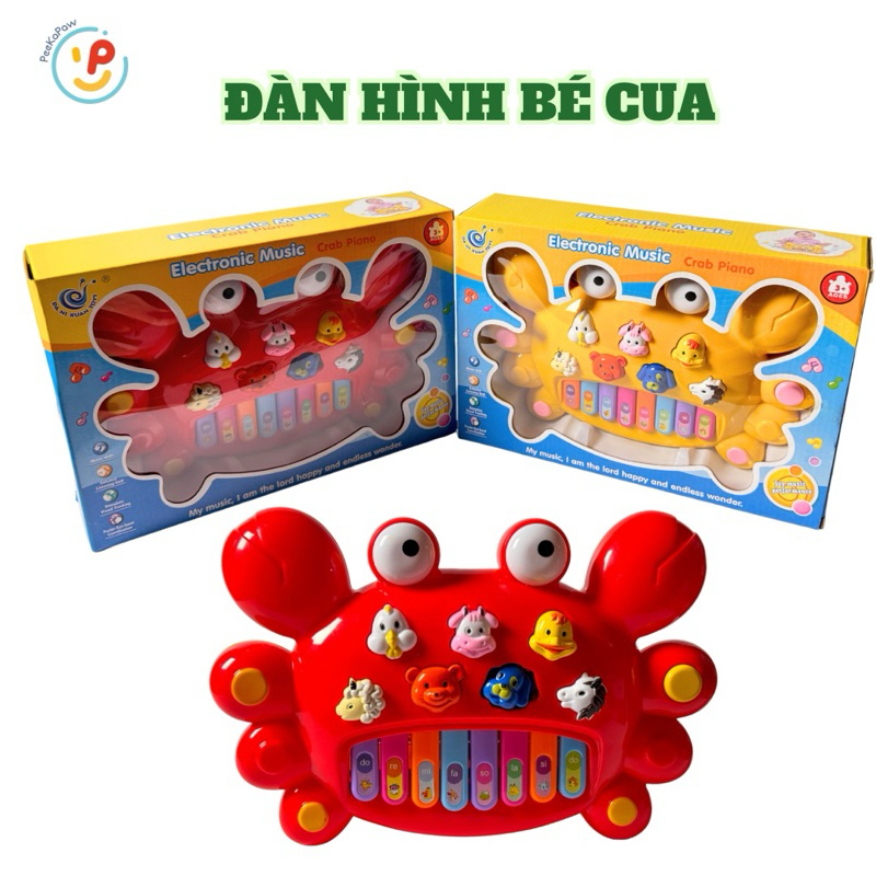 Đồ chơi đàn piano phát ra tiếng kêu của động vật có đèn hình bé cua 222 Peekapaw Toys