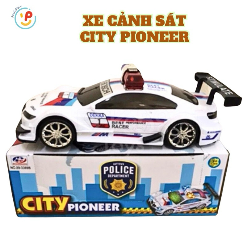 Đồ Chơi Xe cảnh sát có đèn và âm thanh City Pioneer 89-3389B - Peekapaw Toys