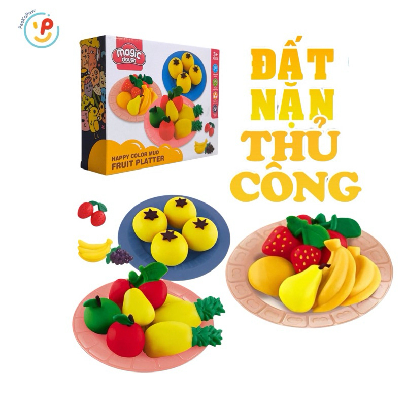 Đồ Chơi Đất Nặn Hình Thủ Công Trái Cây Sushi Hamburger PeeKaPaw Toys