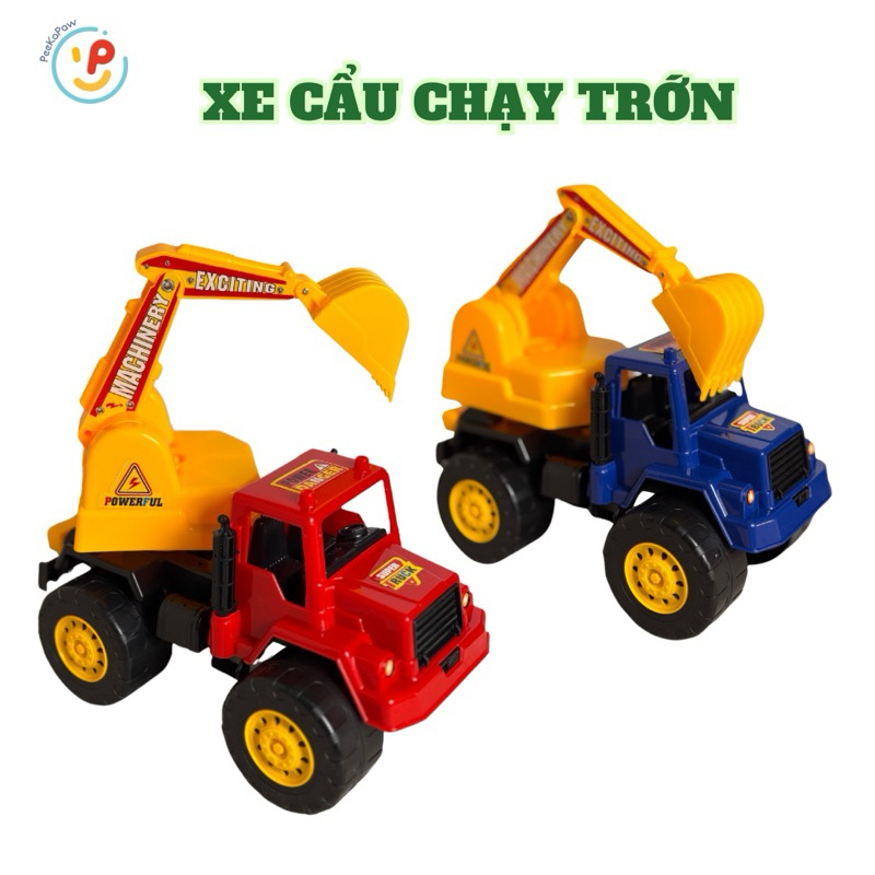Đồ chơi xe cẩu công trình chạy trớn 42cm 665 Peekapaw Toys