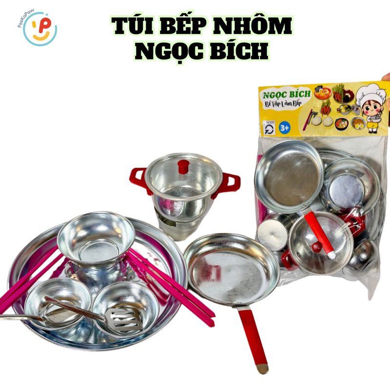 Đồ chơi nhà bếp bằng NHÔM dùng nến Túi cỡ Nhỏ hàng Việt Nam