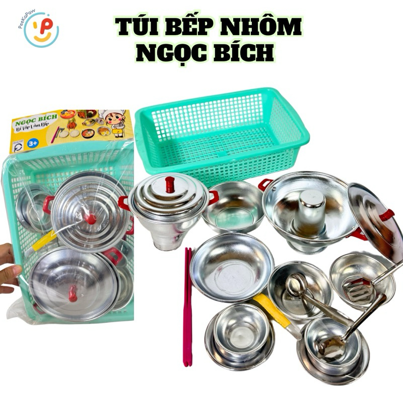 Đồ chơi nhà bếp lẩu cù lao bằng NHÔM 29cm hàng Việt Nam