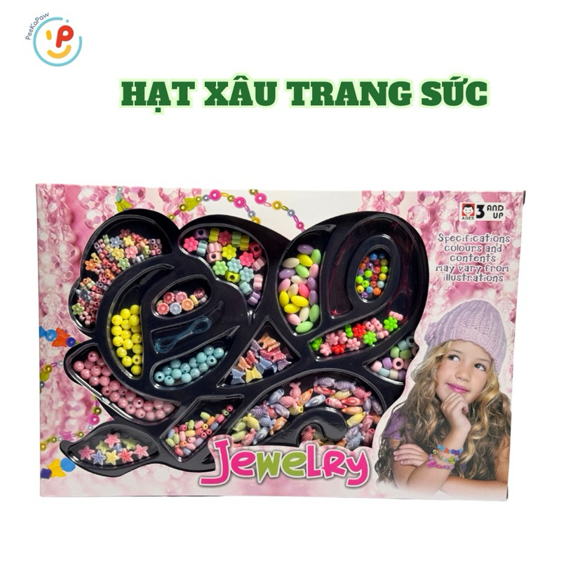 Đồ chơi khéo tay Xâu Vòng chuỗi hạt nhiều màu đa dạng chi tiết kiểu dáng cho bé