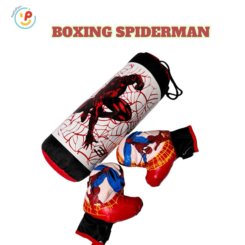Bao tập đấm bốc Boxing Muay Thai cho trẻ em hình Người Nhện size lớn 50 cm PeeKaPaw Toys