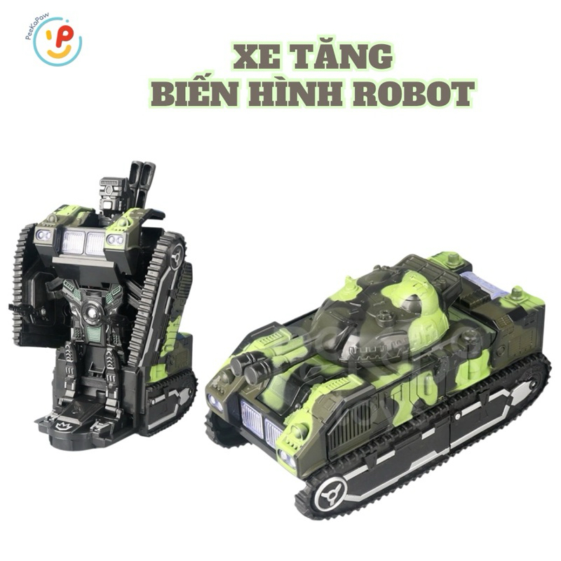 Xe tăng biến hình robot có đèn và âm thanh 9901 PeeKaPaw Toys