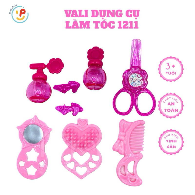 Đồ chơi Vali đồ làm tóc phụ kiện làm đẹp cho bé 1211 PeeKaPaw Toys