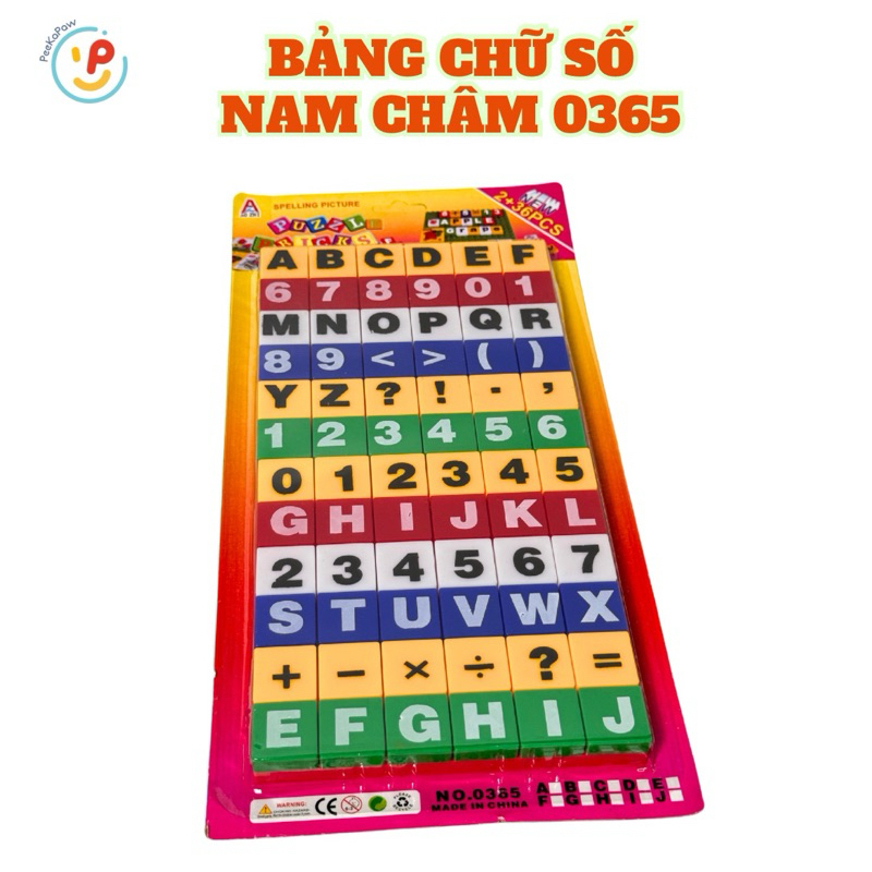 Vỉ Chữ Số Nam Châm 72 Chi Tiết Học Đánh Vần Làm Toán 0365 PeeKaPaw Toys