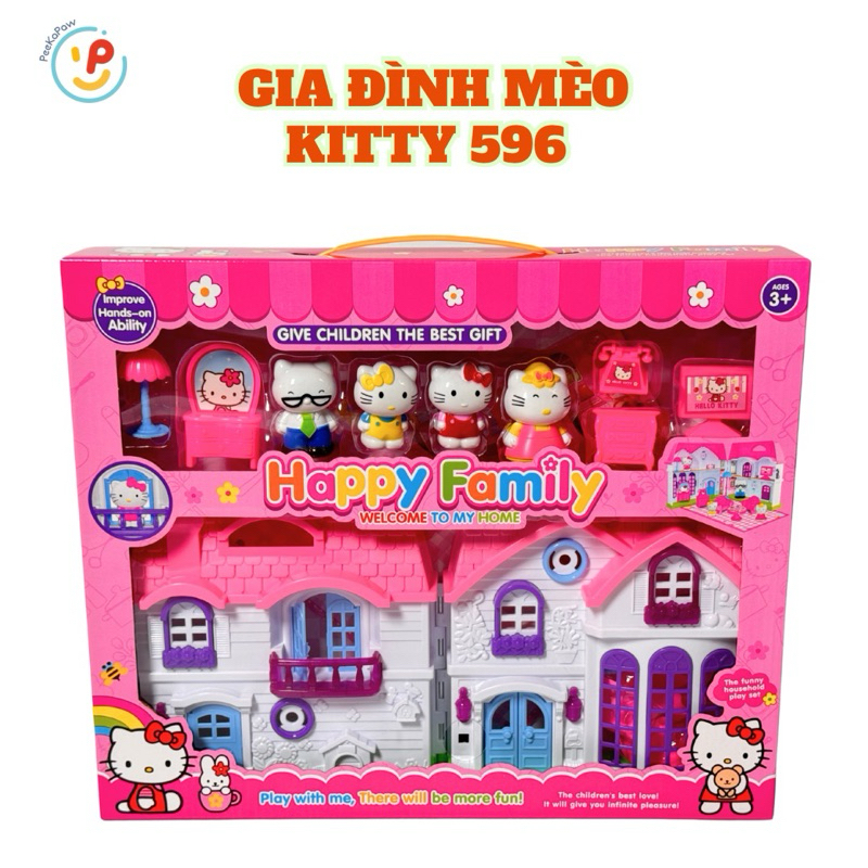 Đồ chơi mô hình gia đình mèo Kitty 596 đồ chơi trẻ em PeekaPaw Toys