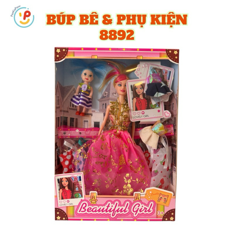 Hộp đồ chơi búp bê và phụ kiện váy 8892 PeeKaPaw Toys