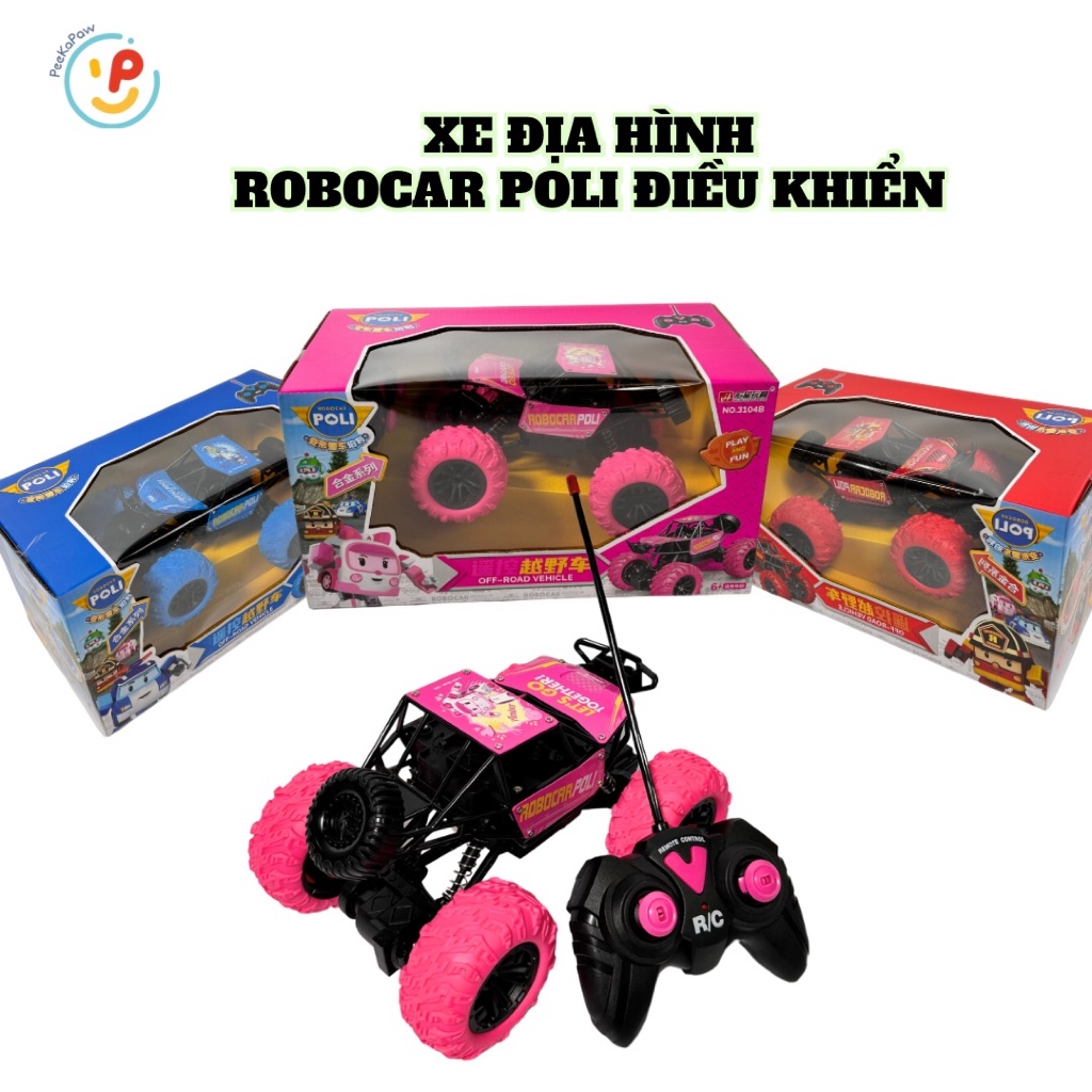 Xe địa hình điều khiển từ xa Robocar Poli hợp kim Pin sạc 3104 PeeKaPaw Toys